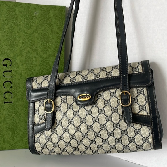 ❌Price Drop❌Authentic Gucci Tote  Leather /Shoulder Bag Cursive. - Picture 1 of 13